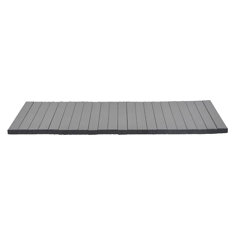 Flexible Butler Serving Tray in gray aluminum with a sleek, compact design for versatile outdoor use.