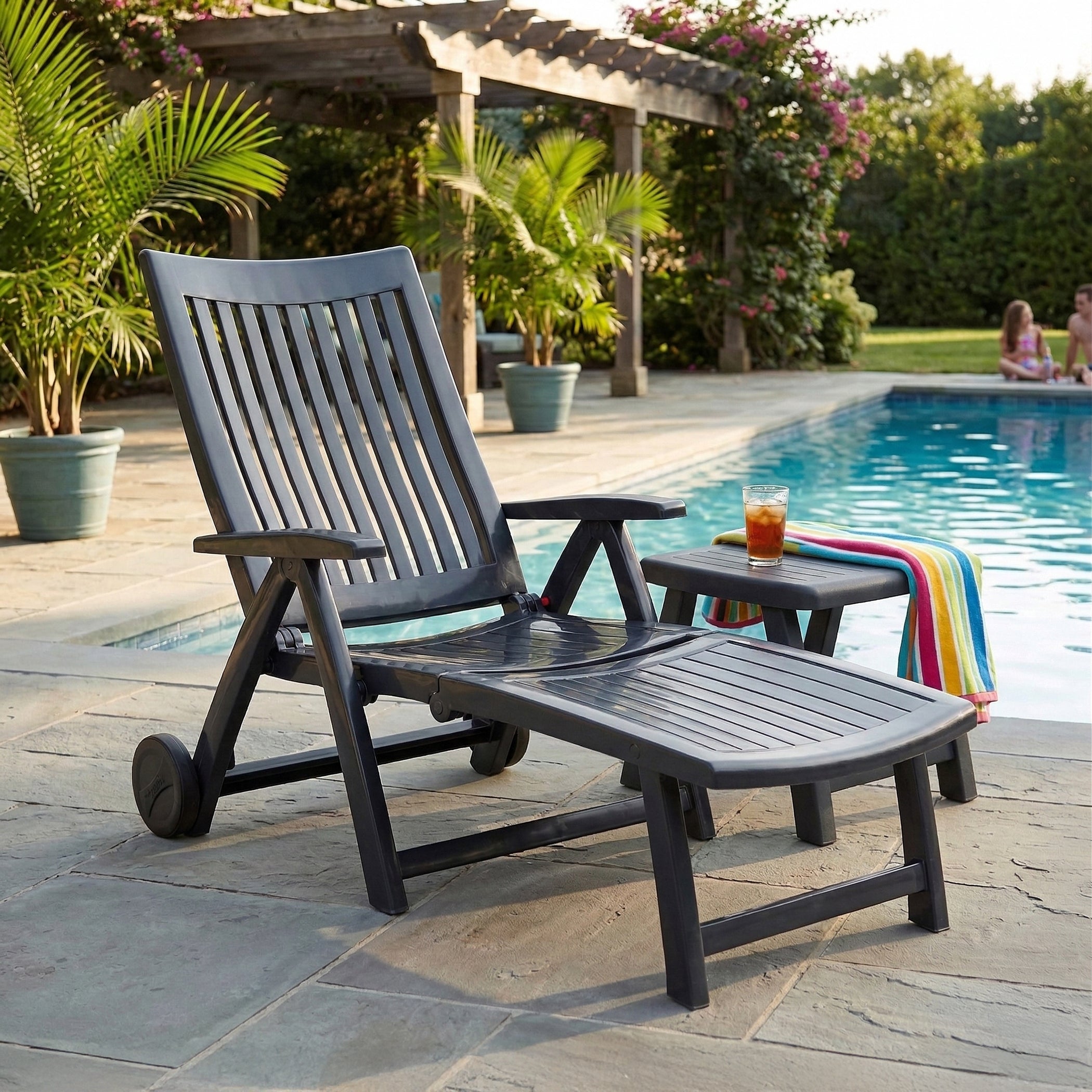 Roma Polymer Resin Multi-Position Lounger, Anthracite – KETTLER USA