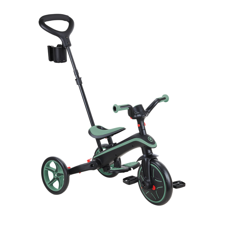 Explorer Trike Foldable 4-in-1 toddler tricycle with adjustable parent handle and foldable design for ages 10 months to 5 years.
