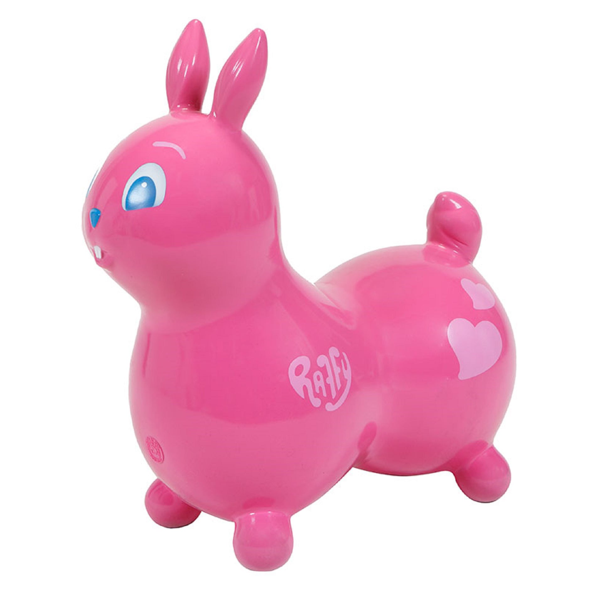The Raffy Bounce Toy belongs to the family of our inflatable Rody bounce toys and has the same features as our popular Rody Horse. Raffy promotes active playtime. It helps develop children’s balance, motor skills and body coordination. Thanks to the removable bases (not included), you can turn your Raffy into a rocking or a wheeled ride on!