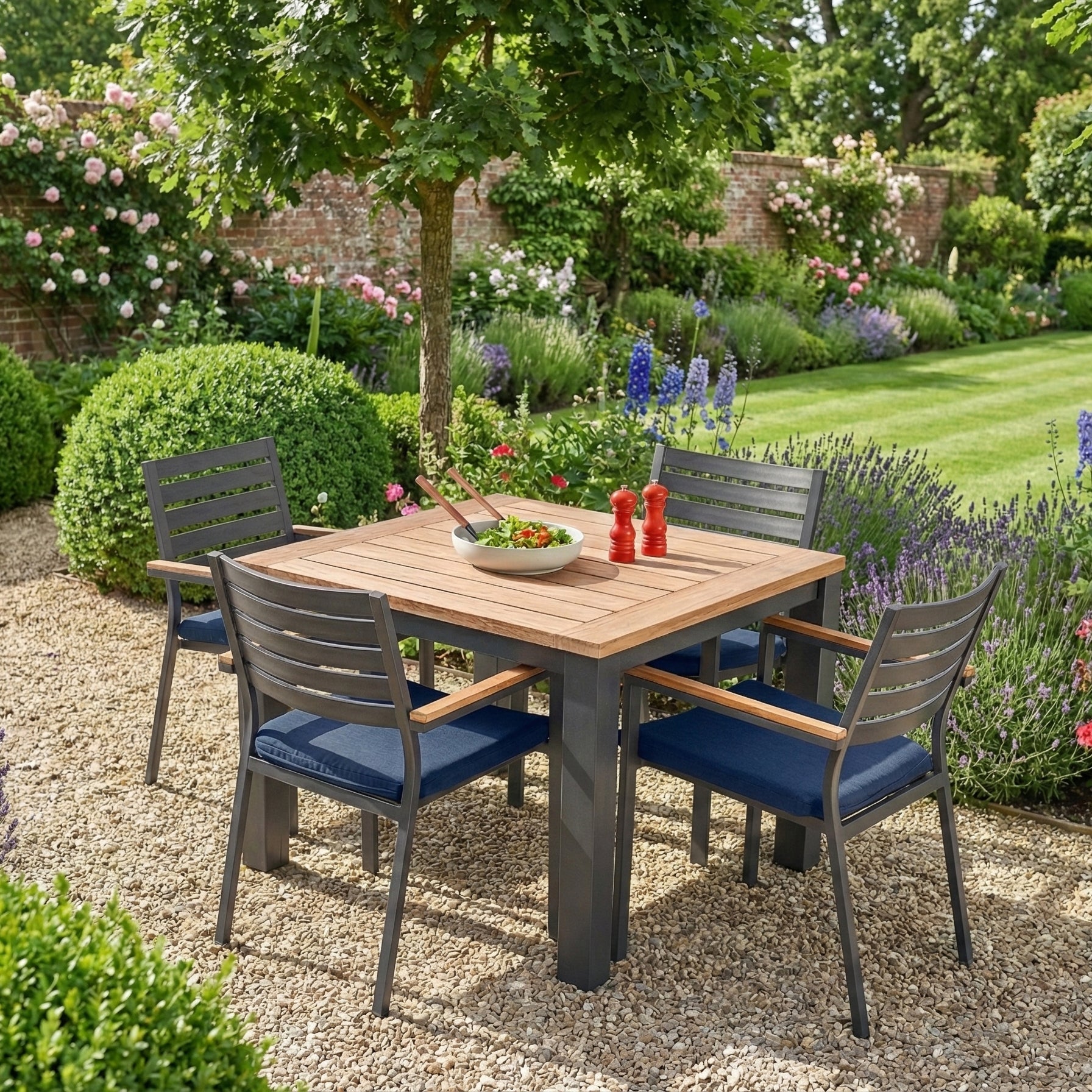 Elba 5 Piece Dining Set with Spectrum Indigo Cushions – KETTLER USA