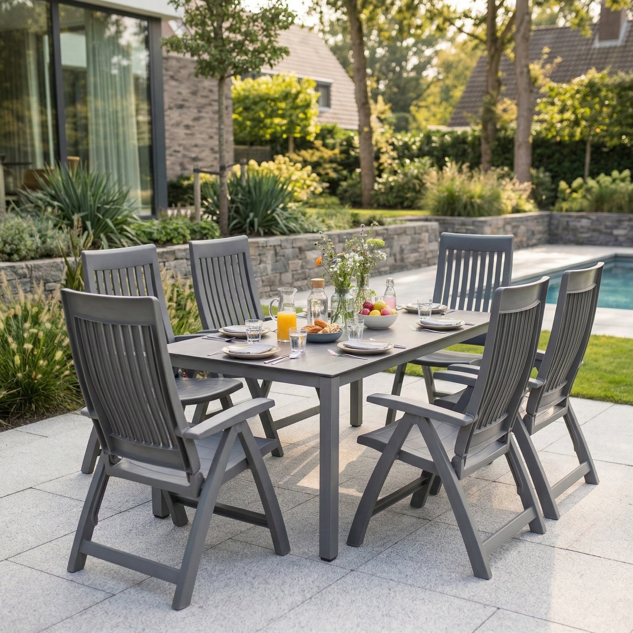 Roma 7-Piece Resin Dining Set, Anthracite – KETTLER USA