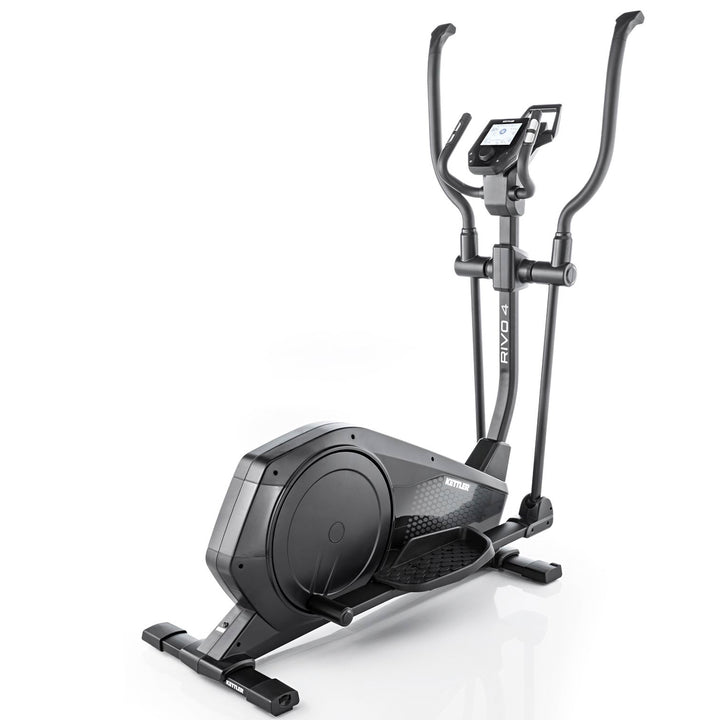 KETTLER Rivo 4 Elliptical Trainer with compact design, smooth quiet drive, and easy-to-read backlit display.