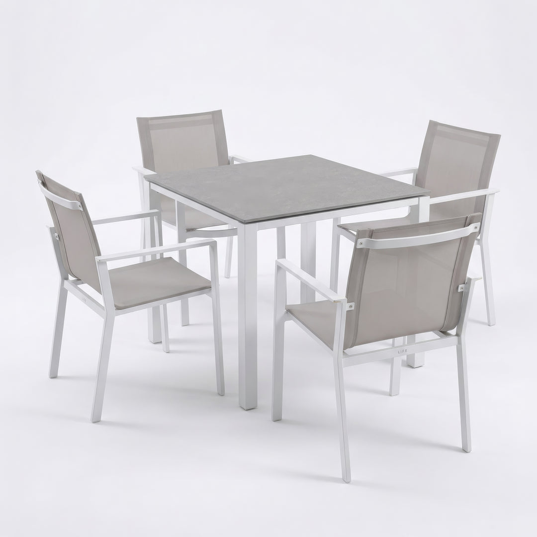 Primavera 5-Piece Dining Sets, White