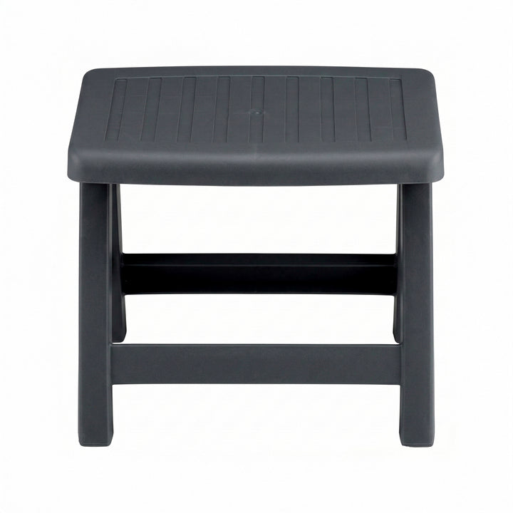 Roma Polymer Resin Side Table / Ottoman, Anthracite