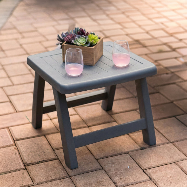 Roma Polymer Resin Side Table / Ottoman, Anthracite