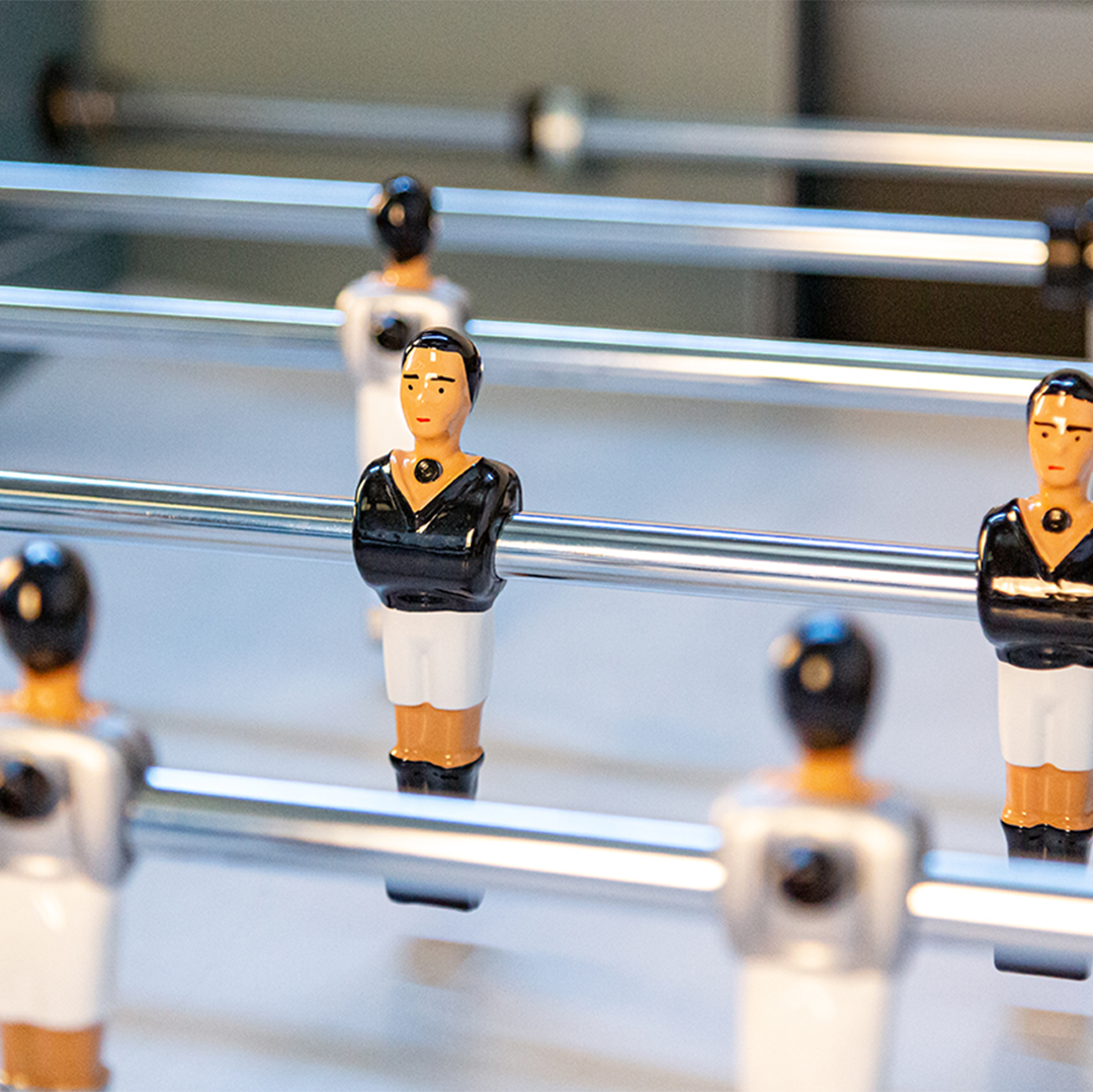 This Premium French-Made Foosball Table includes everything you need to get started and makes an attractive addition to any home game space.