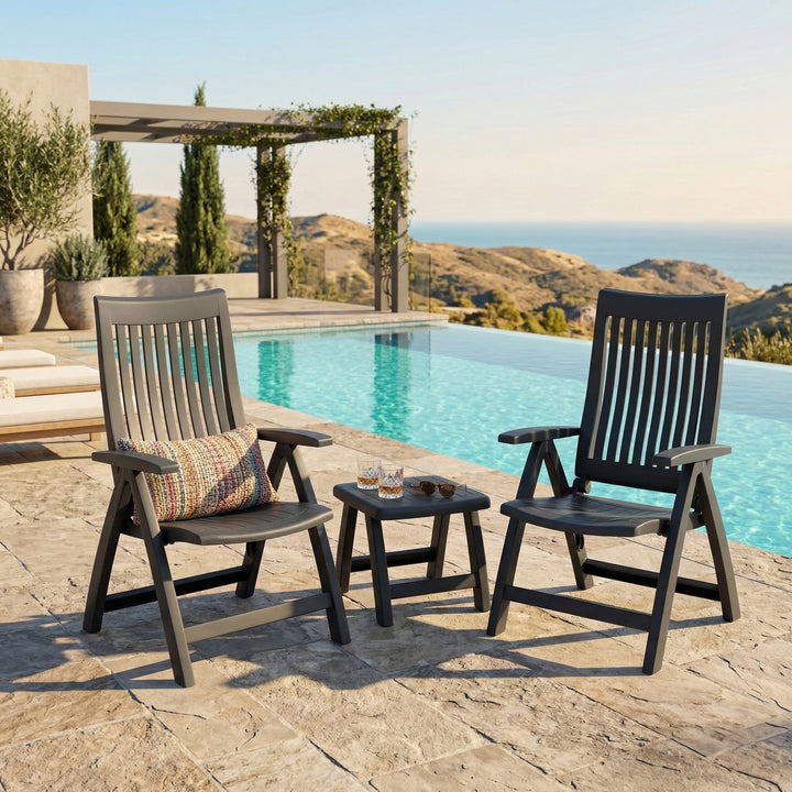 Roma Polymer Resin Multi Position Chair, Anthracite