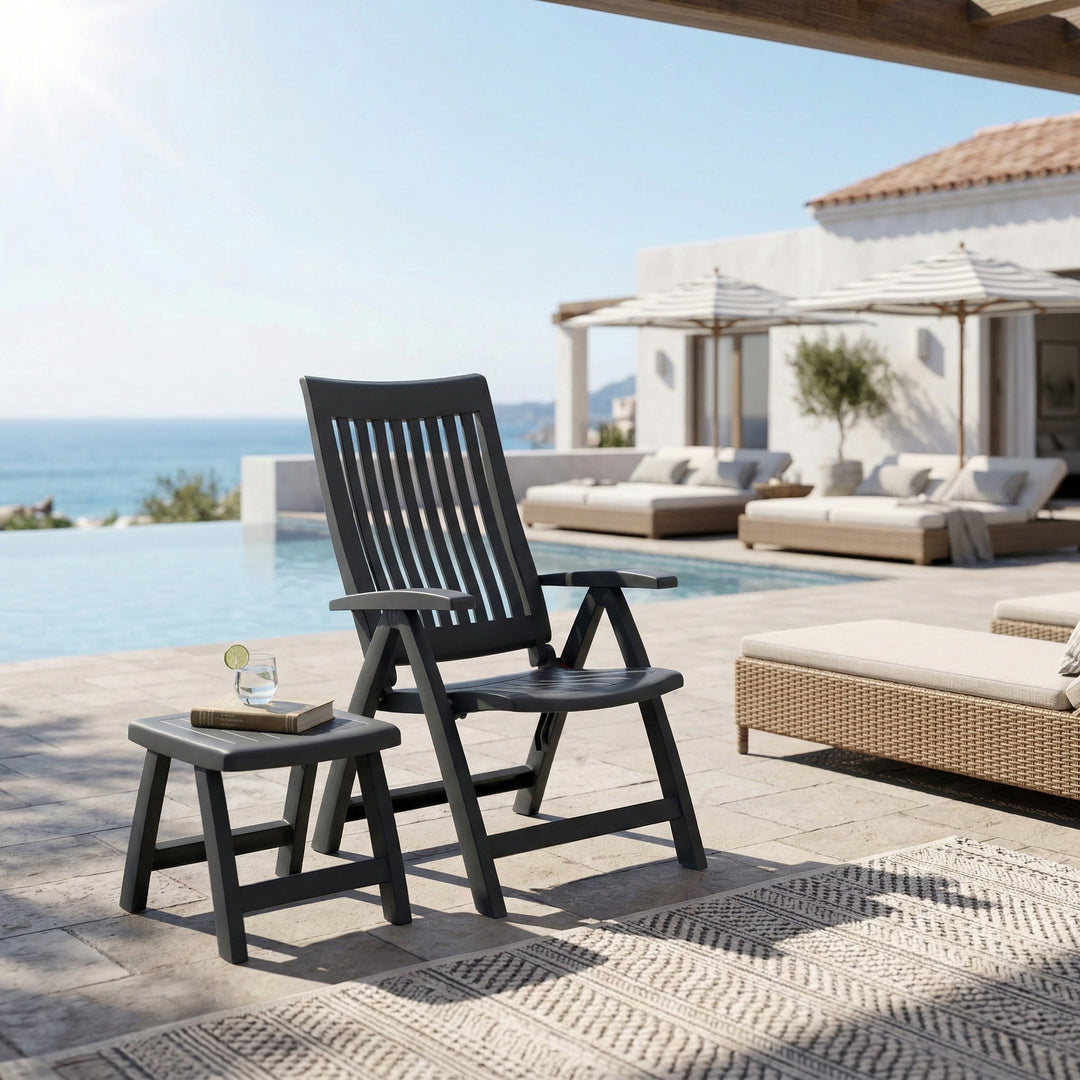 Roma Polymer Resin Multi Position Chair, Anthracite