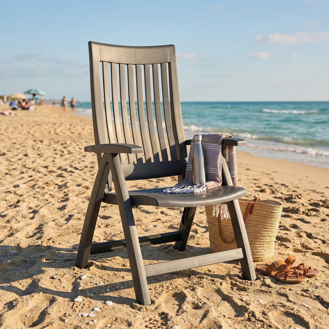 Roma 7-Piece Resin Dining Set, Anthracite