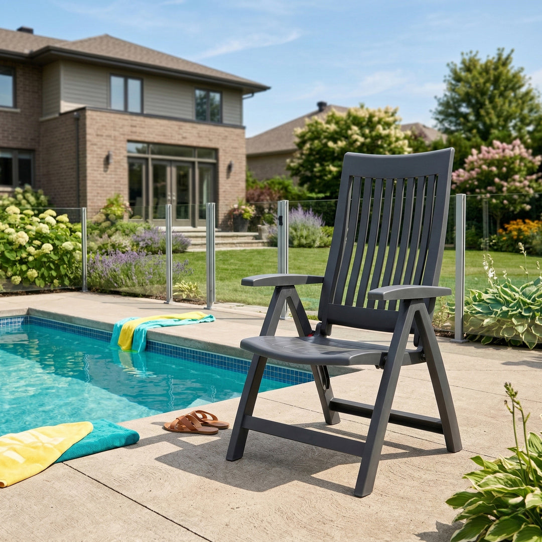 Roma Polymer Resin Multi Position Chair, Anthracite