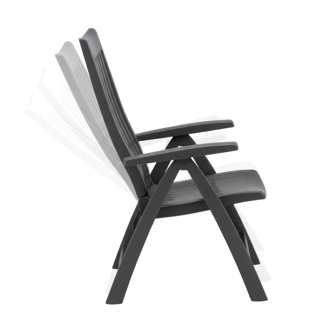 Roma Polymer Resin Multi Position Chair, Anthracite
