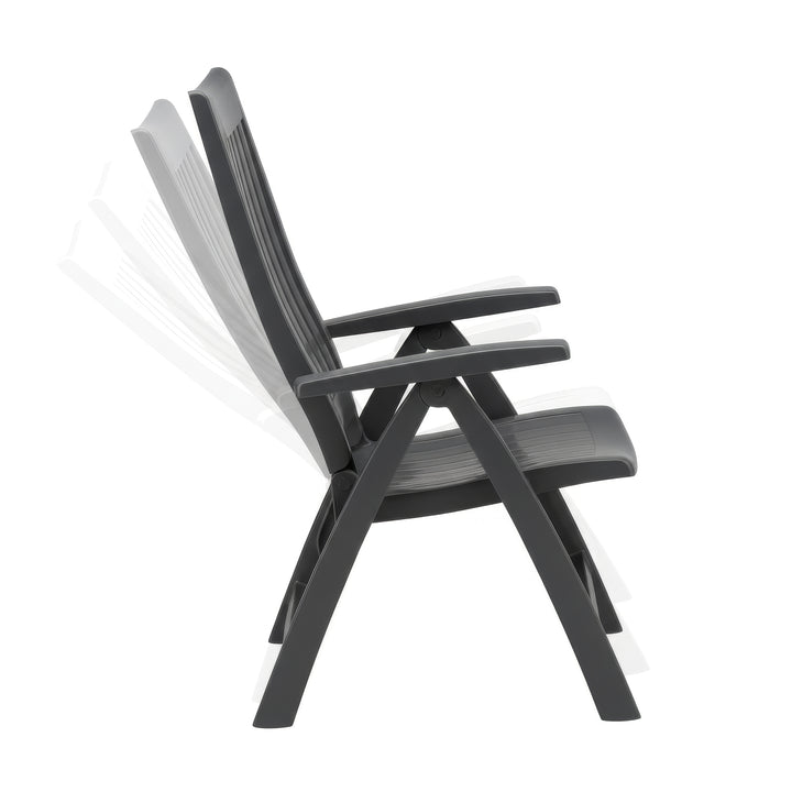 Roma Polymer Resin Multi Position Chair, Anthracite