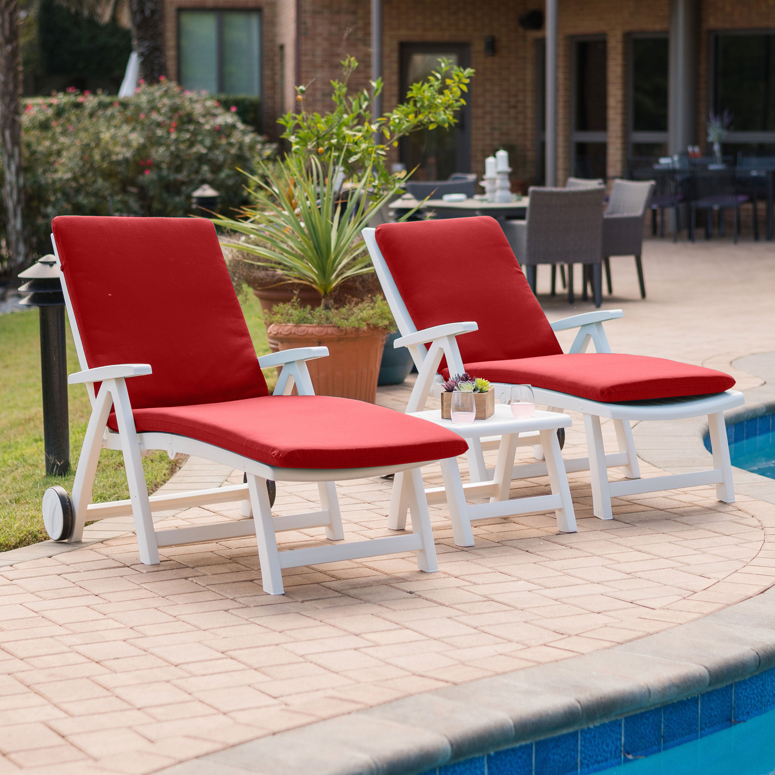 Roma Multi Position Lounger Set With Table & Cushions