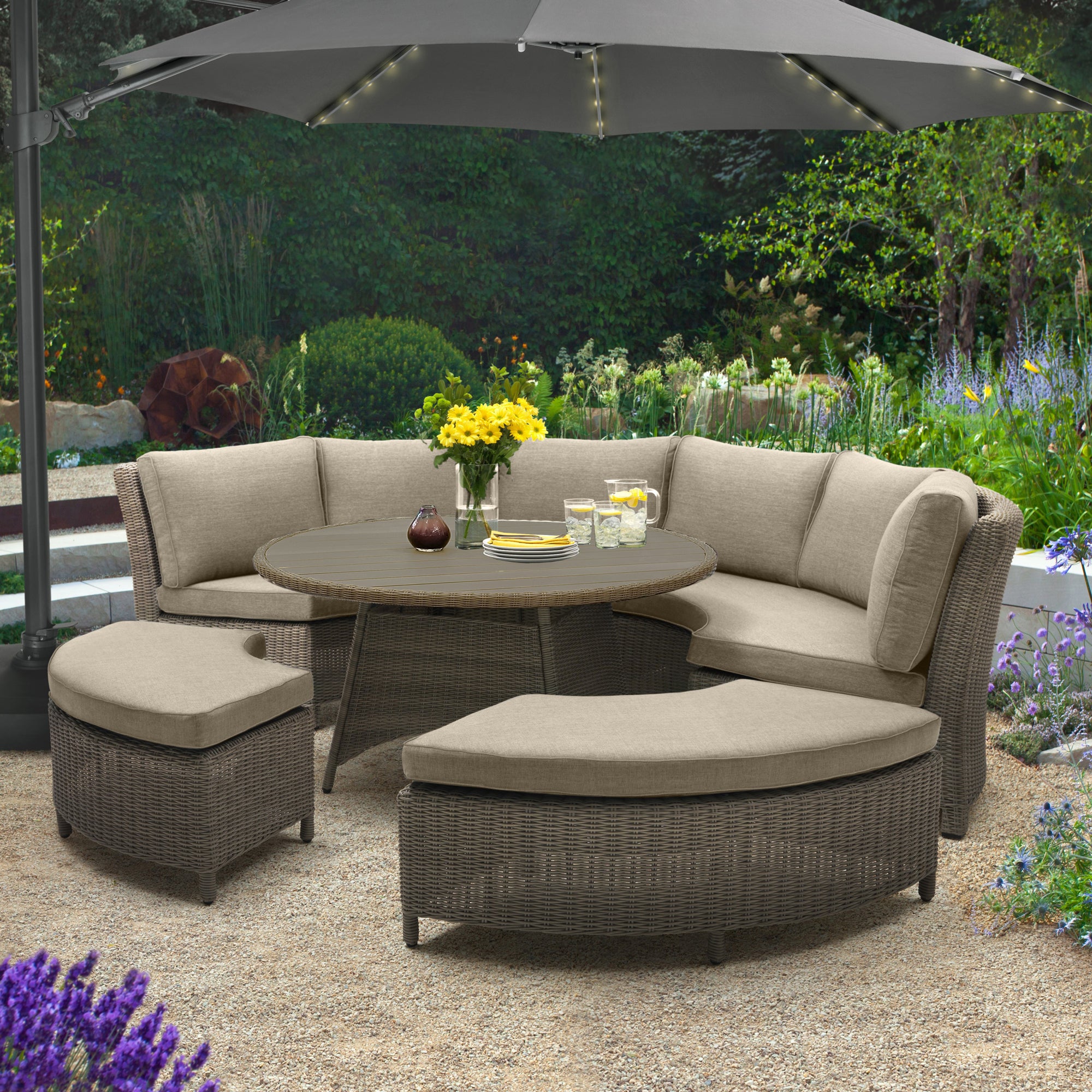 Palma Wicker Round Lounge Set