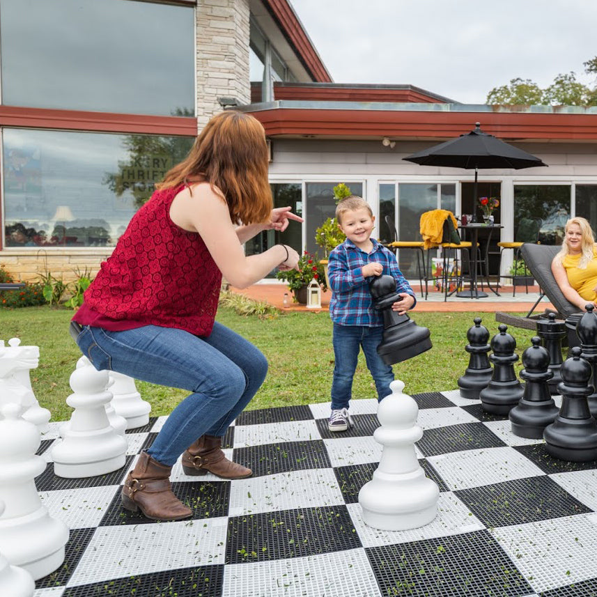 thumbnail image 2 of Giant 8-Inch Outdoor Chess Set – Oversized Kings, Black Pieces, Indoor/Outdoor Use 2 of 2