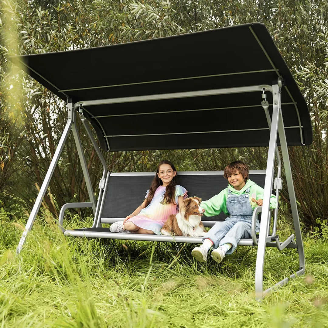 Paradiso 3-Seater Reclining Swing/Daybed - Silver/Anthracite
