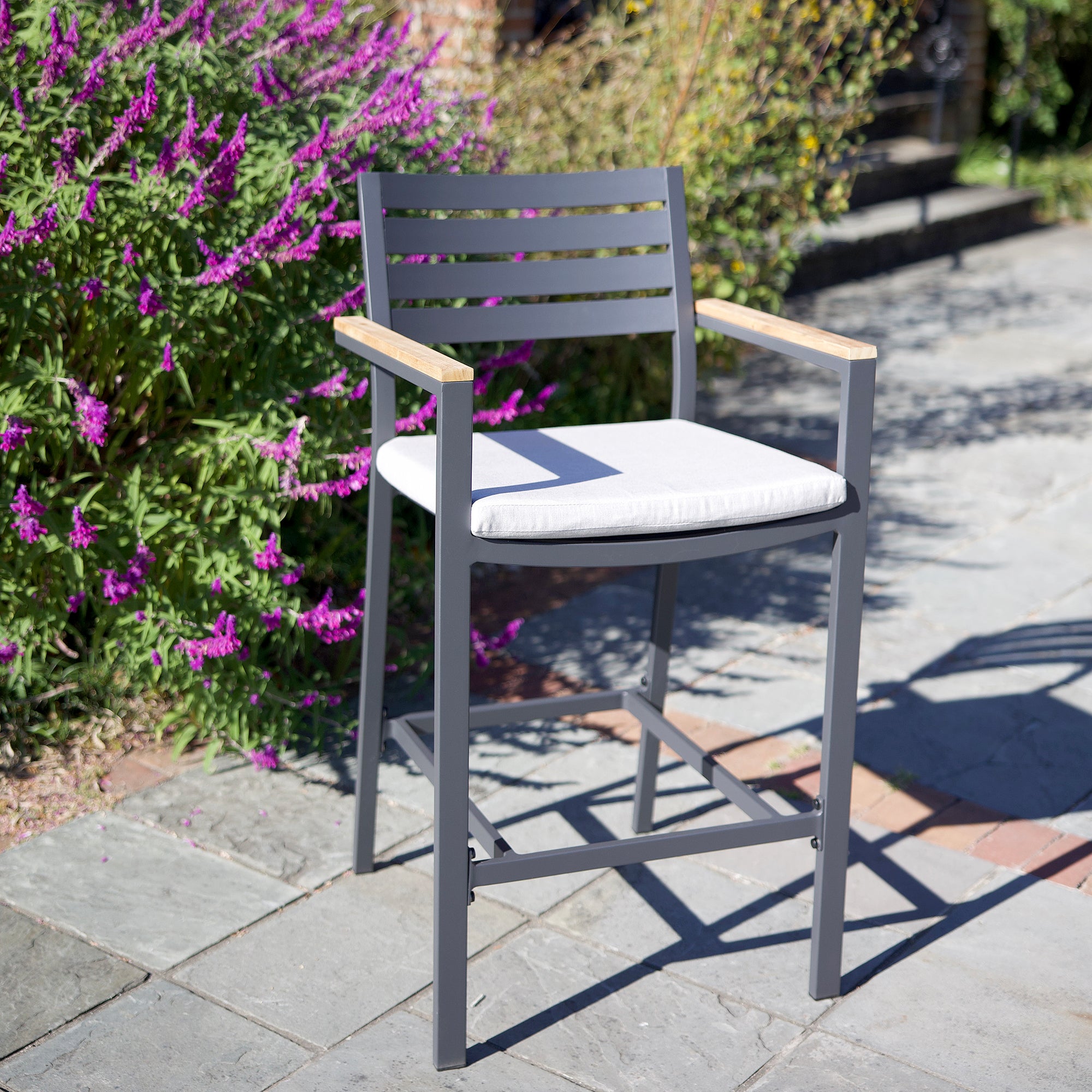 Elba Aluminum Bar Chair With Cushion