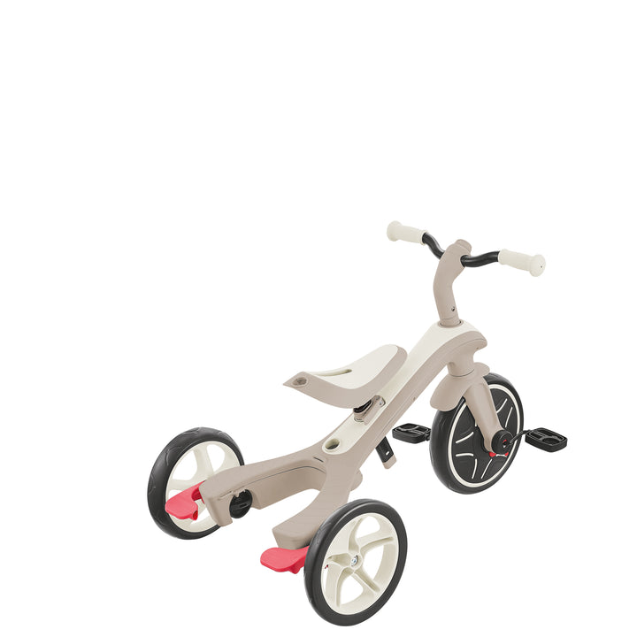 Explorer Trike Eco 4-in-1 push tricycle in coconut color, designed to grow with your child from infant to balance bike.