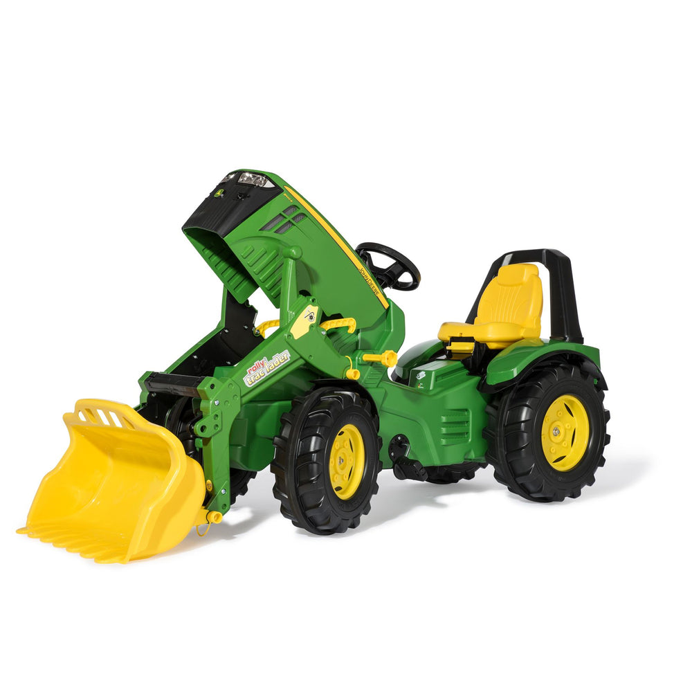 John Deere Premium X-Trac with Loader children’s tractor toy with front loader and adjustable seat.