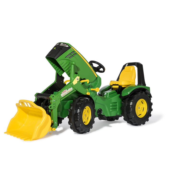 John Deere Premium X-Trac with Loader children’s tractor toy with front loader and adjustable seat.