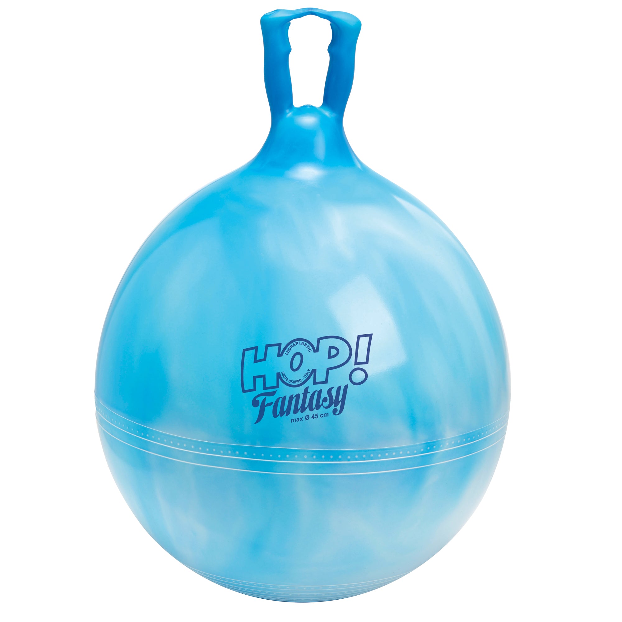 The Hop Ball is a dynamic toy, which promotes balance and coordination in children while providing a fun workout. The soft one-piece handgrip ensures the safest bouncing as it is made of the same material as the ball. Thanks to this special handle, the Gymnic high quality hopper can be included in motor activity programs for innovative and more involving exercises