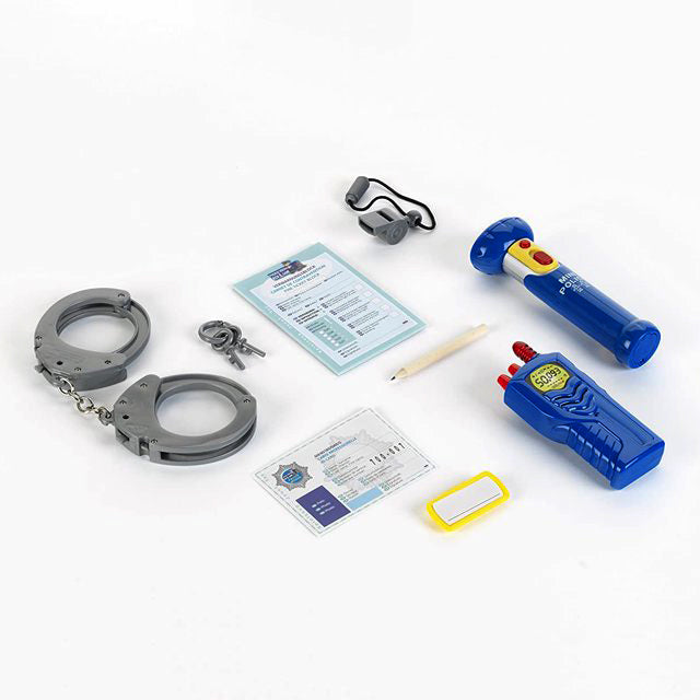 Perfect for little ones that want to protect and serve their community, this 10-piece Theo Klein Professional Police Officer Toy Set stimulates learning, imaginative play, and fun all in 1. Your child can enjoy playtime as a professional police officer while engaging with a variety of tools, accessories, and more.