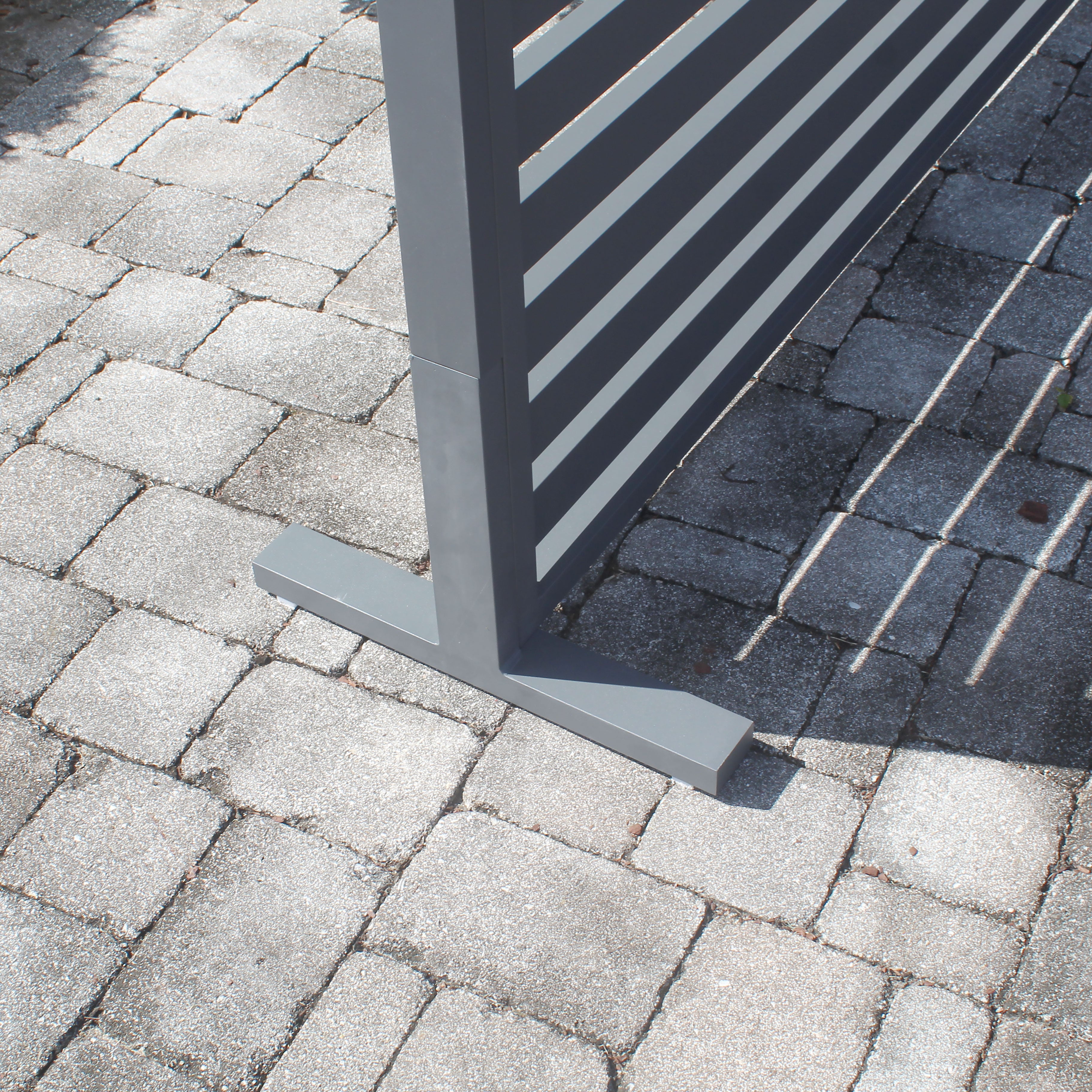 Aluminum Patio Room Divider stabilizer foot closeup