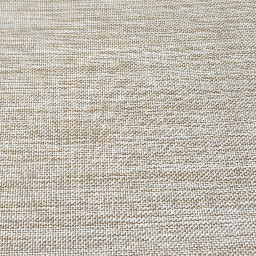 Close-up of sand-colored cushion fabric for Reno Deep Seating Loveseat With Cushions showing textured woven material.