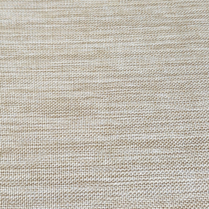 Close-up of sand-colored cushion fabric for Reno Deep Seating Loveseat With Cushions showing textured woven material.