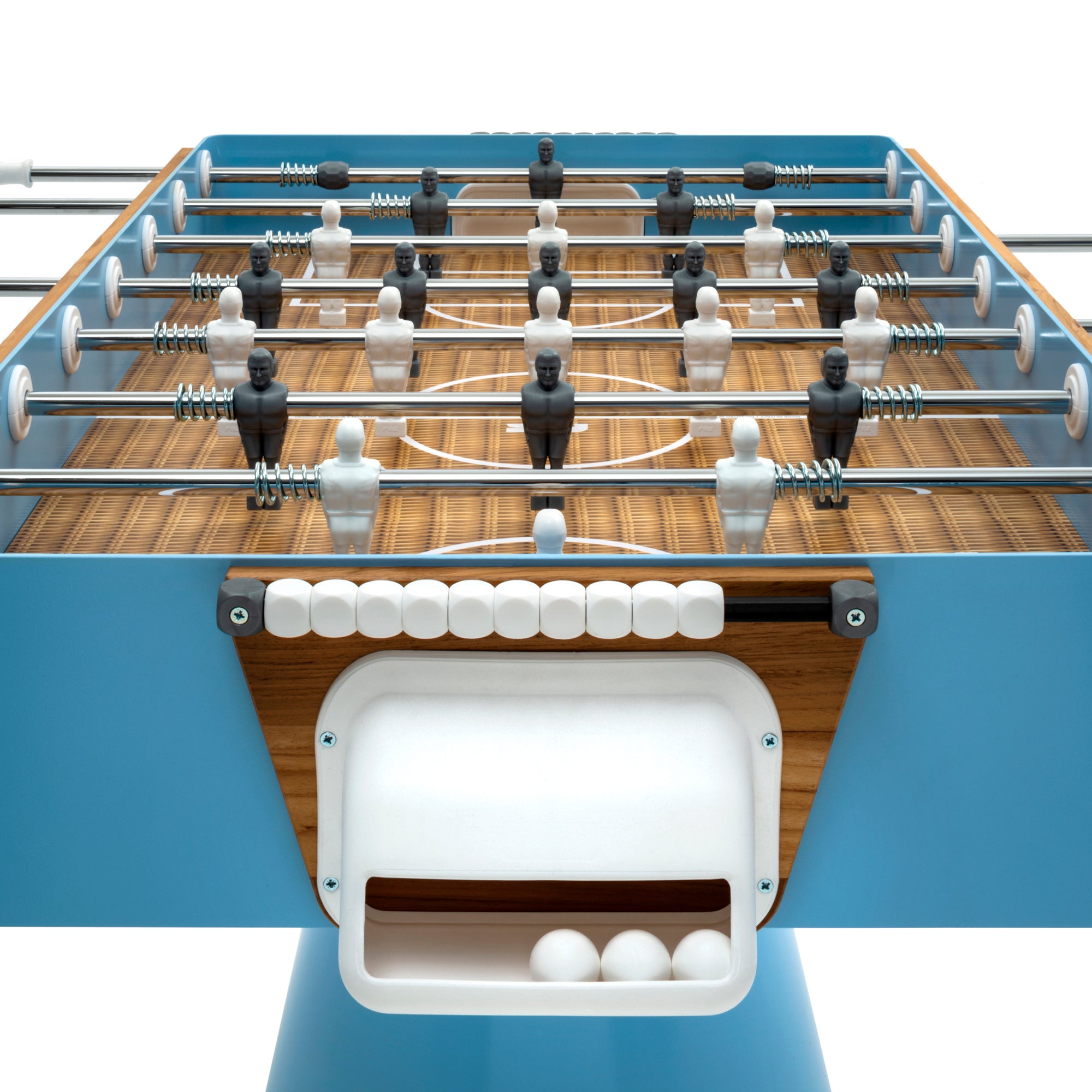 Ciclope blue foosball table goal view close up