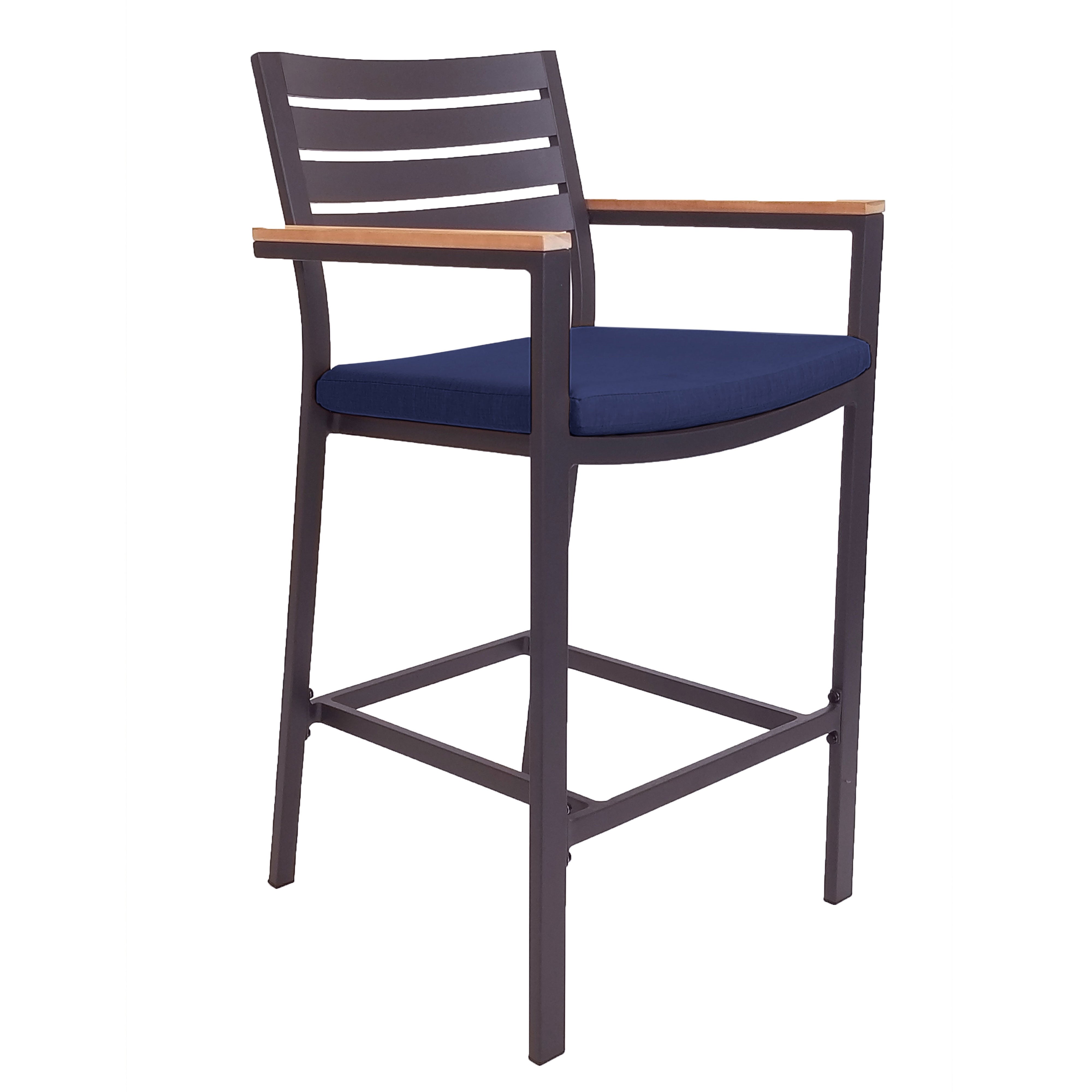 Elba Aluminum Bar Chair With Cushion