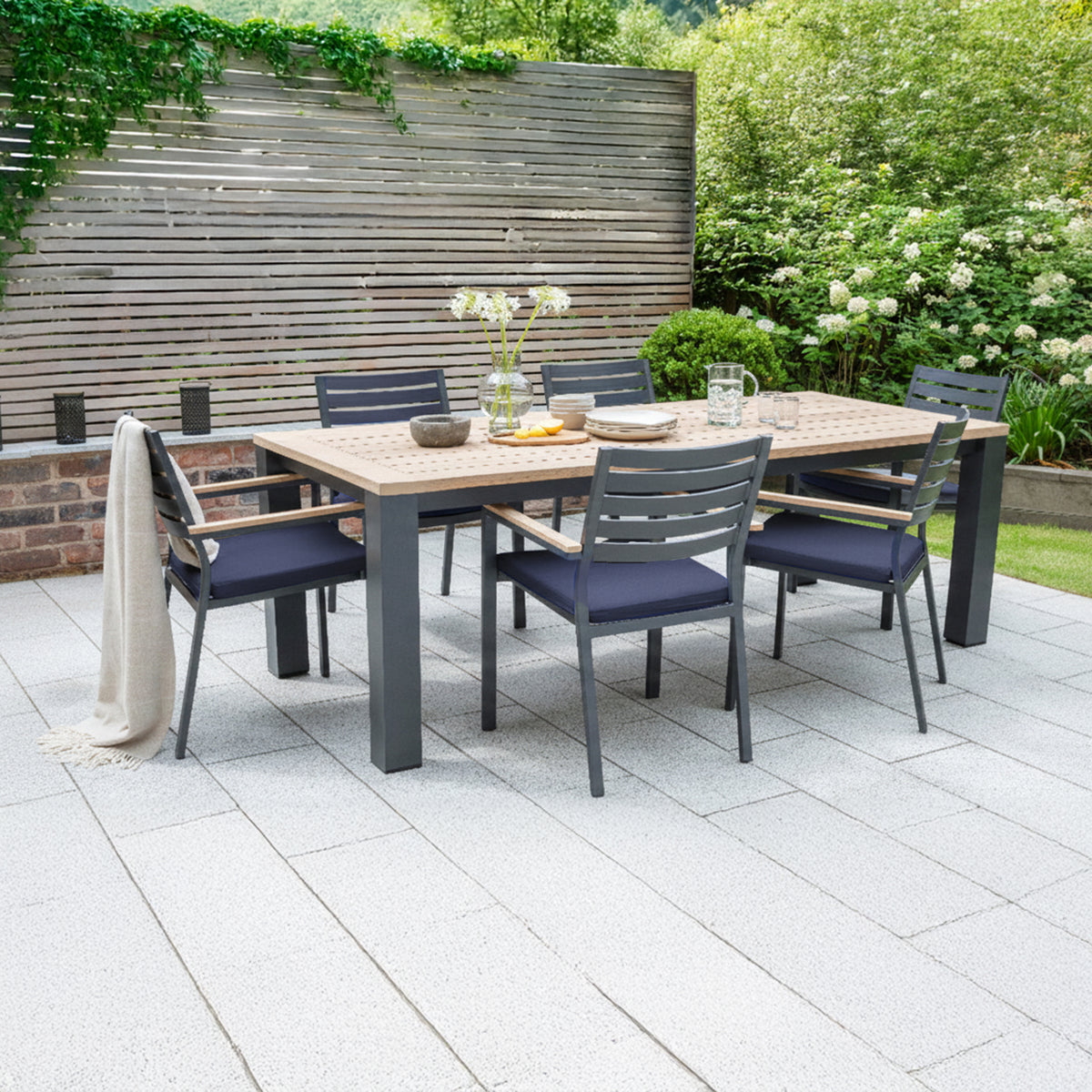 Elba 7-Piece Dining Set with Spectrum Indigo Cushions – KETTLER USA