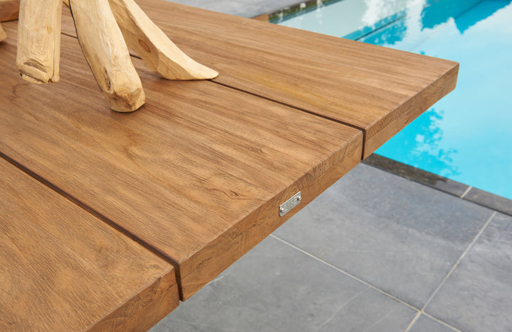 Timor 90x40-inch Teak Top Dining Table