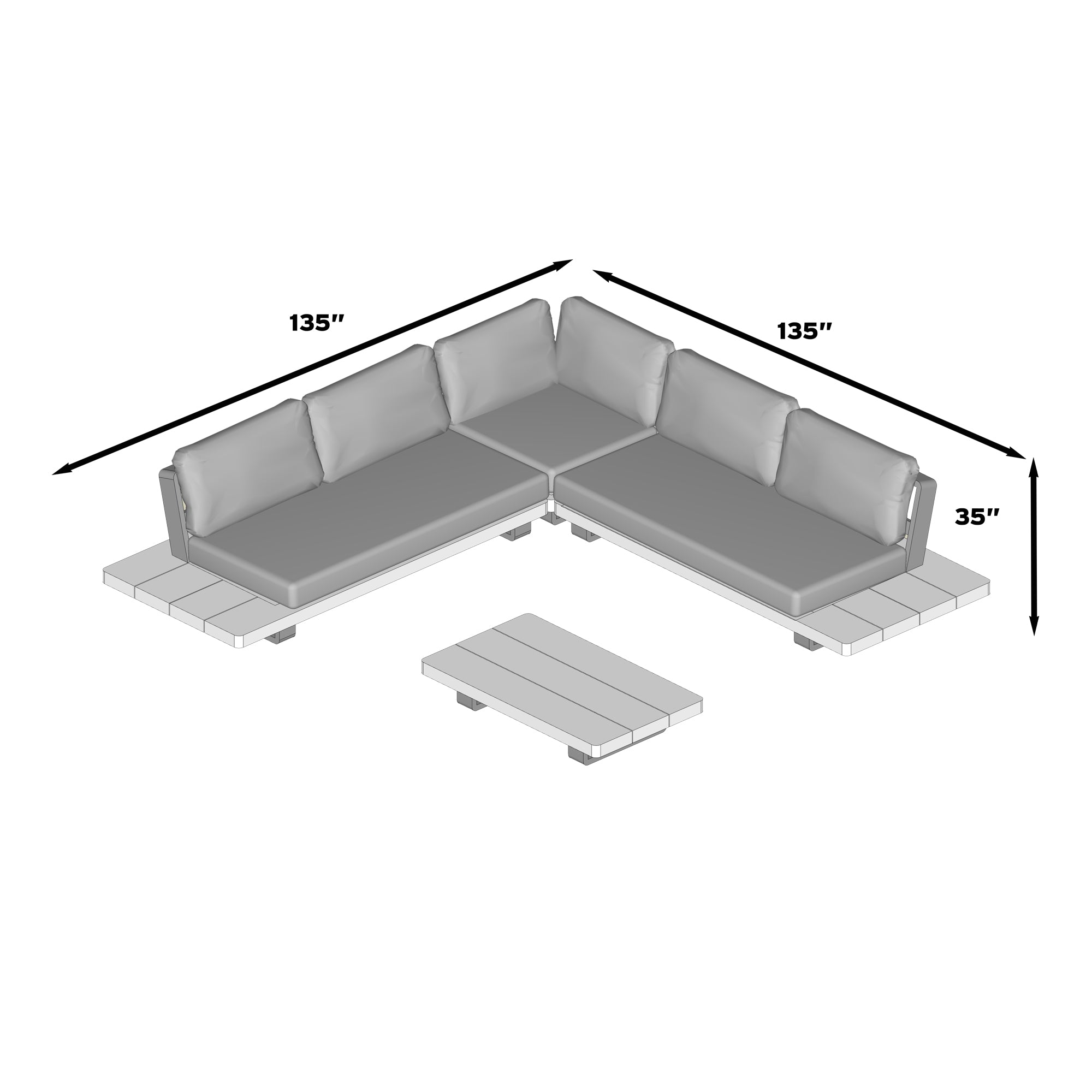 Fitz Roy  4-Piece Aluminum Corner Set - White