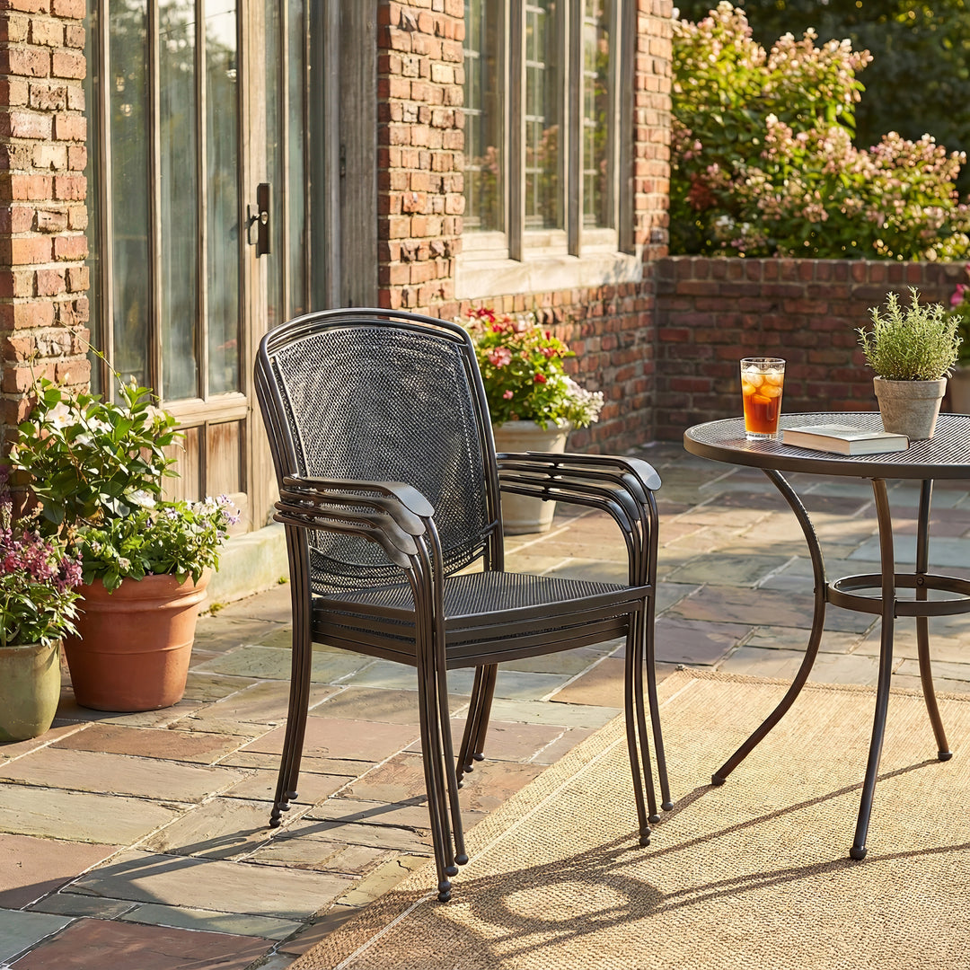 Henley 7-Piece Wrought Iron Mesh Dining Set