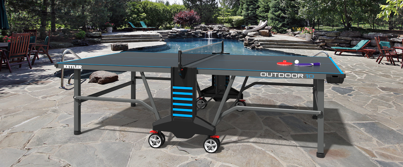 kettler 10 outdoor Eden Stationary Table Tennis Table KETTLER Outdoor 10 Ping-pong Table
