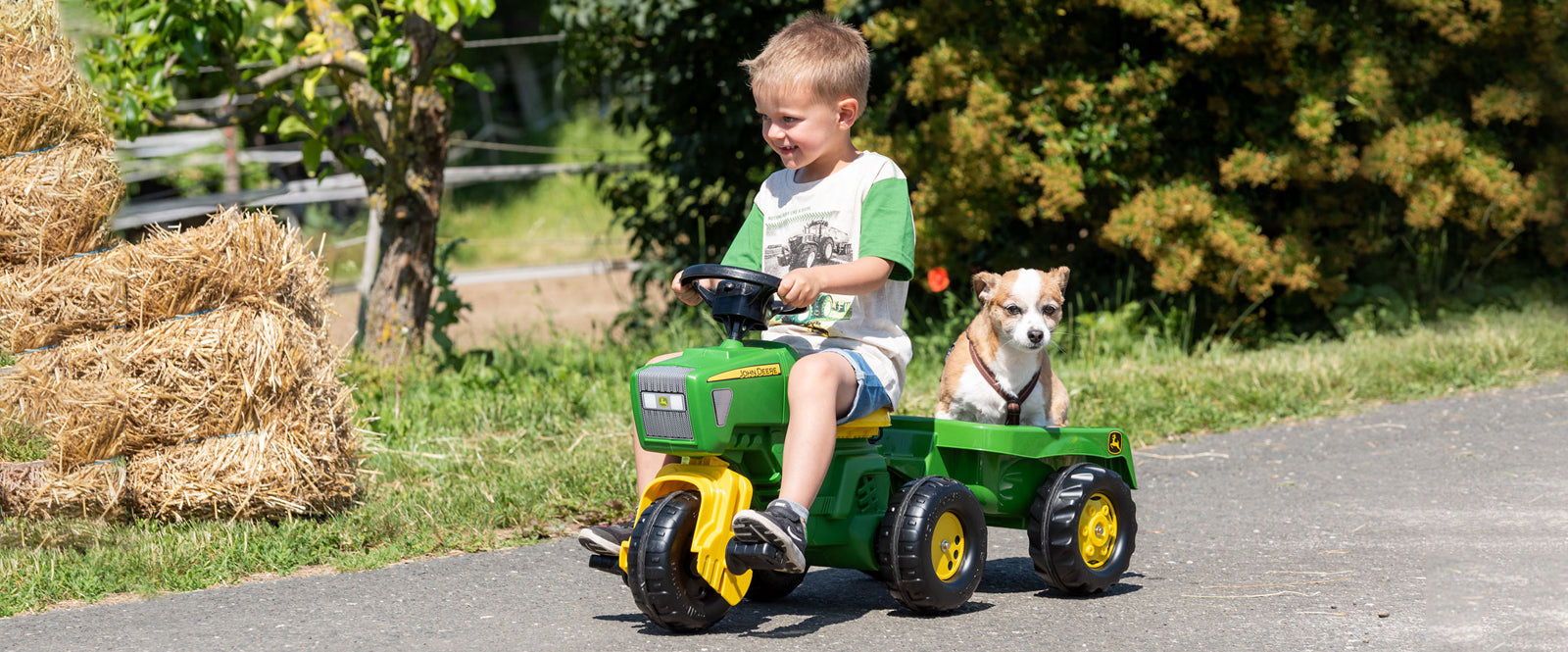 John Deere by Rolly Toys pedal vehicles and ride-ons provide kids with endless opportunity for creative and imaginative active play.
