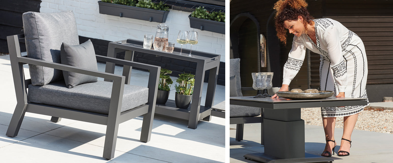 Timber Outdoor Patio Furniture adjustable height table