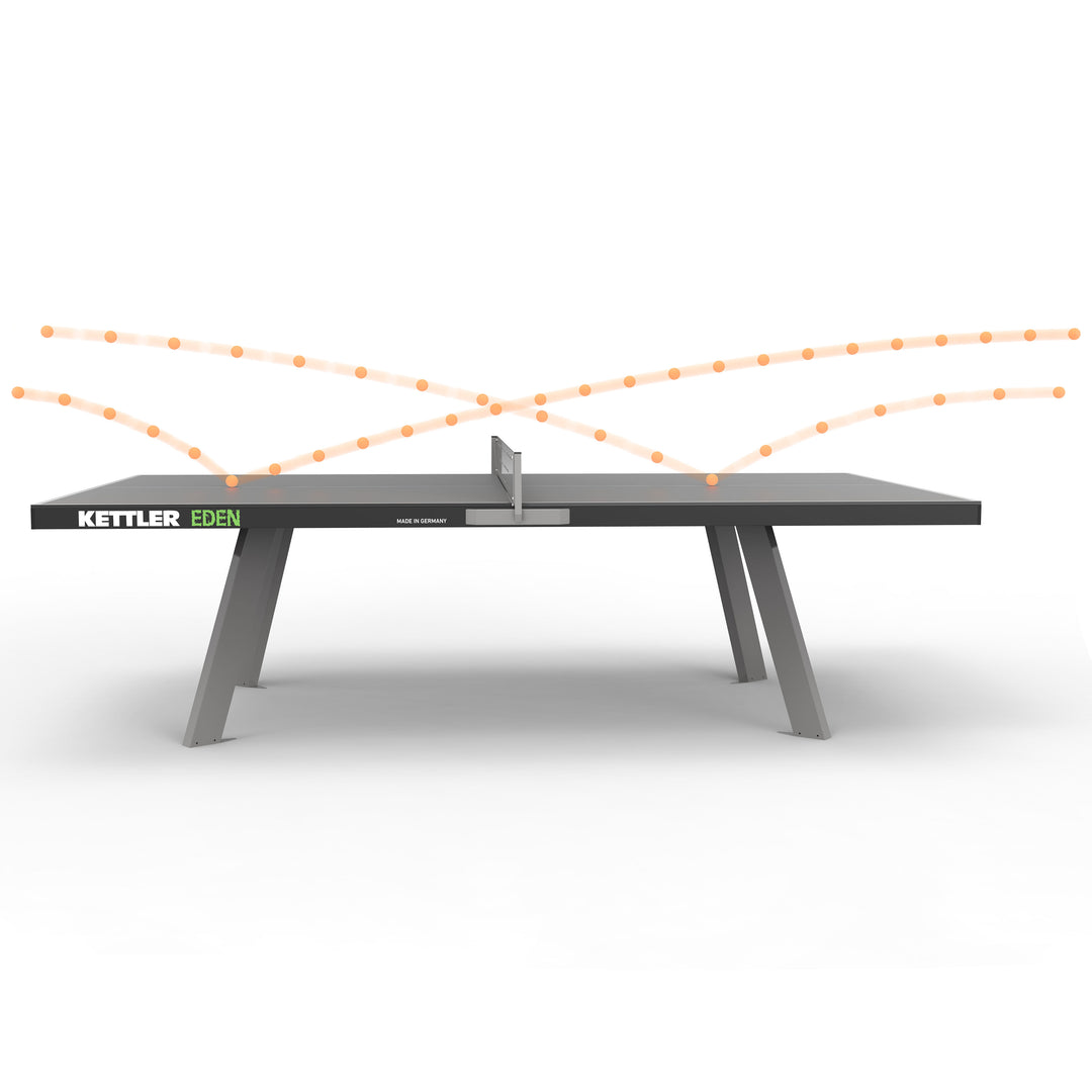 Eden Outdoor Stationary Table Tennis Table with durable weatherproof KETT-TEC10 top and galvanized steel frame.