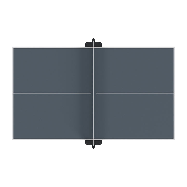 KETTLER Pro Indoor 15 Table Tennis Table top view showing centerfold and permanent net system.