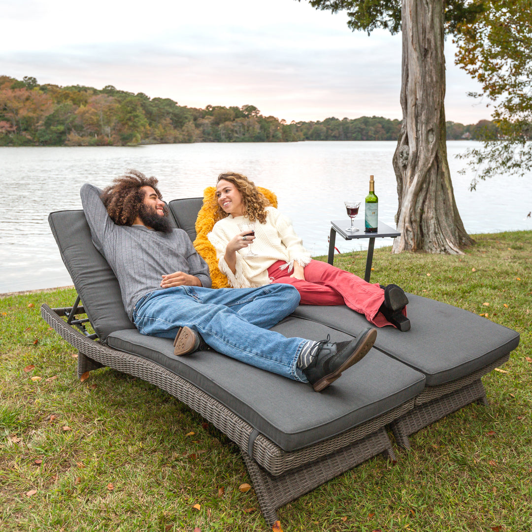 Beautifully crafted, the KETTLER Palma Lounger is made with a sturdy aluminum frame, which is intricately covered with hand-woven synthetic wicker. The wicker is waterproof and UV resistant, so you can keep the lounger outdoor all year round. The Palma Collection boasts a wide choice of stylish garden furniture including dining sets, modular lounge sets and sun loungers, so you can dine and lounge outdoors in comfort. Aluminum powder coated frame with full circumference welds