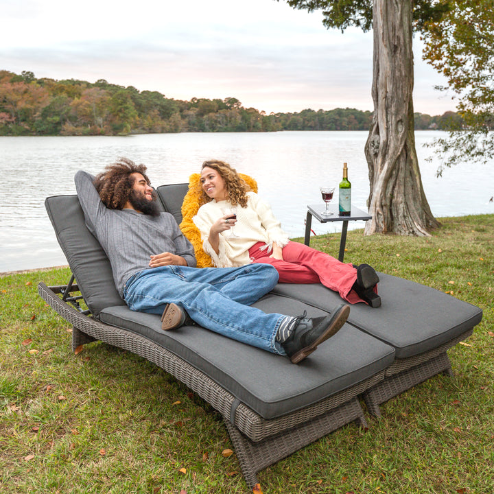 Beautifully crafted, the KETTLER Palma Lounger is made with a sturdy aluminum frame, which is intricately covered with hand-woven synthetic wicker. The wicker is waterproof and UV resistant, so you can keep the lounger outdoor all year round. The Palma Collection boasts a wide choice of stylish garden furniture including dining sets, modular lounge sets and sun loungers, so you can dine and lounge outdoors in comfort. Aluminum powder coated frame with full circumference welds