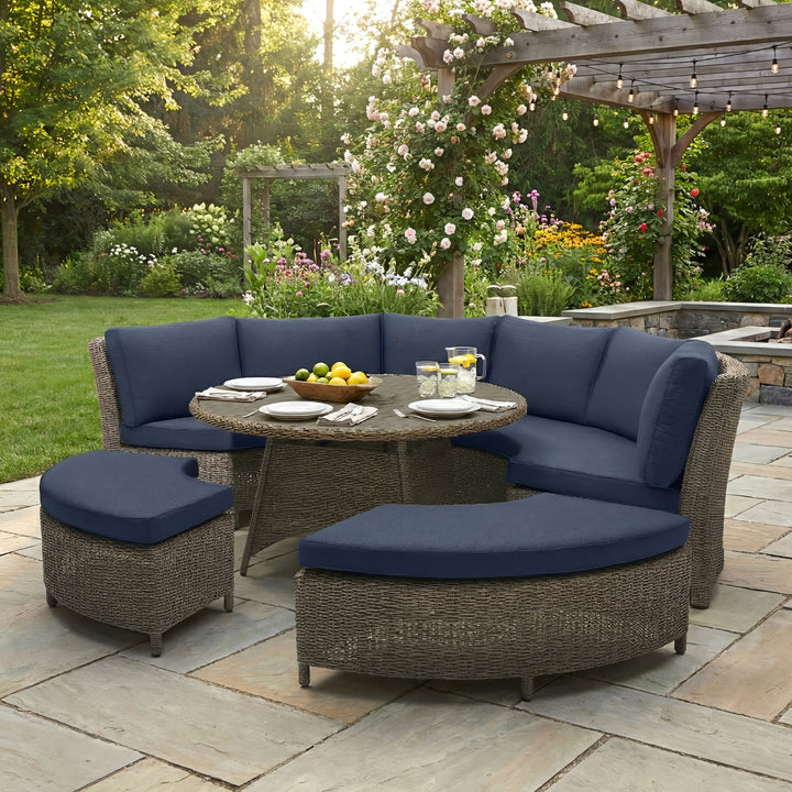 Palma Wicker Round Lounge Set - 5-Piece