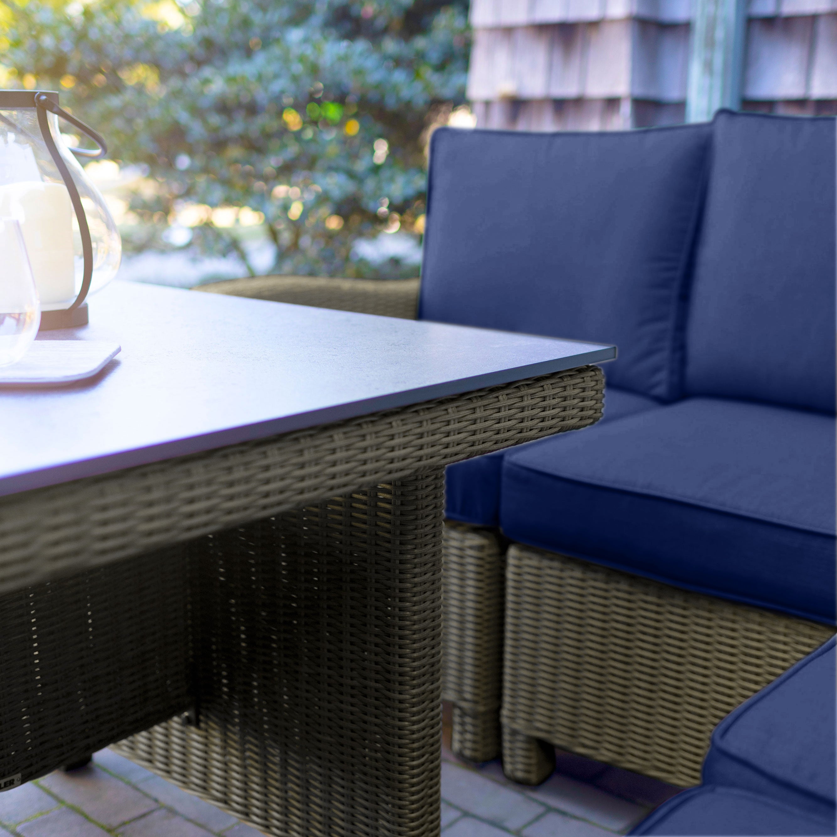 Palma Modular Wicker Corner Set with Swivel Glider