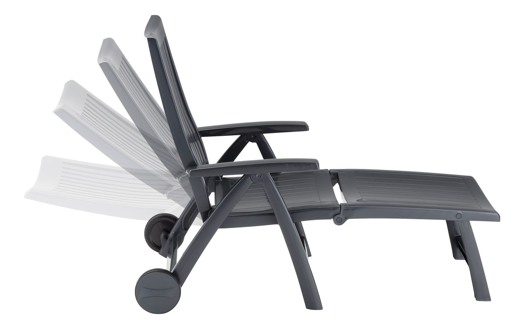 Roma Polymer Resin Multi-Position Lounger, Anthracite