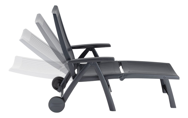 Roma Polymer Resin Multi-Position Lounger, Anthracite