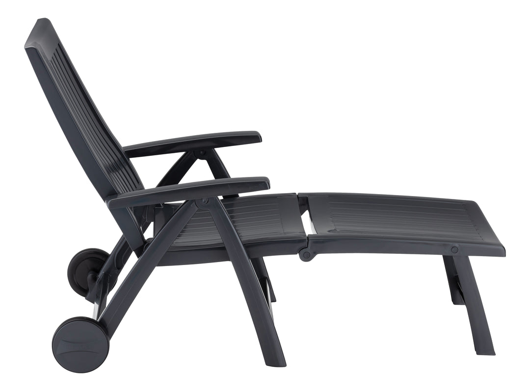 Roma Polymer Resin Multi-Position Lounger, Anthracite