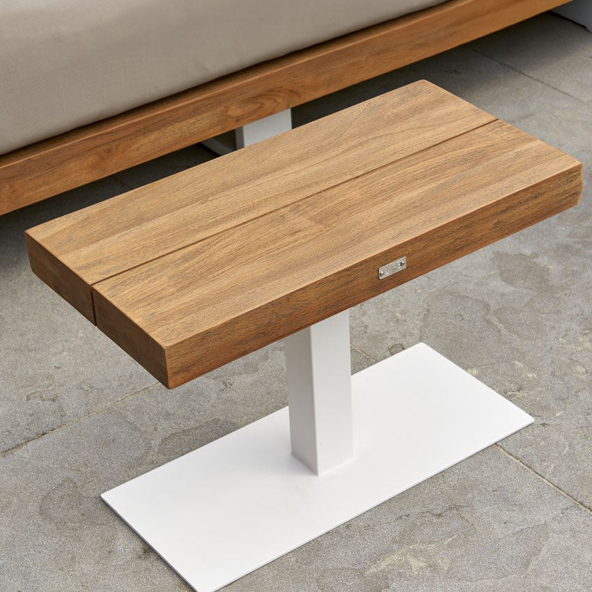 Teak Side Table White