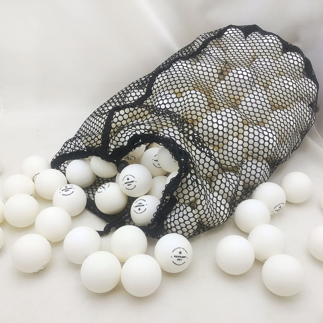 1-Star Table Tennis Training Balls - 144 Count Bag with white matte finish, regulation size, and weight for practice use